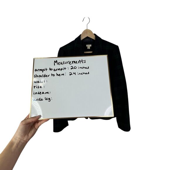 J. Crew Black Watch Plaid Schoolboy Blazer Blue Green Sz 12 Wool Blend - Picture 14 of 15